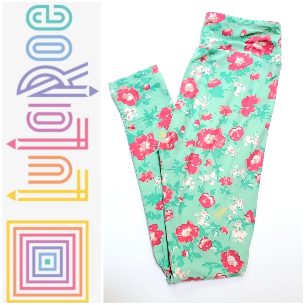 LuLaRoe Unicorn Floral One Size Full Length Leggin - Picture 1 of 6